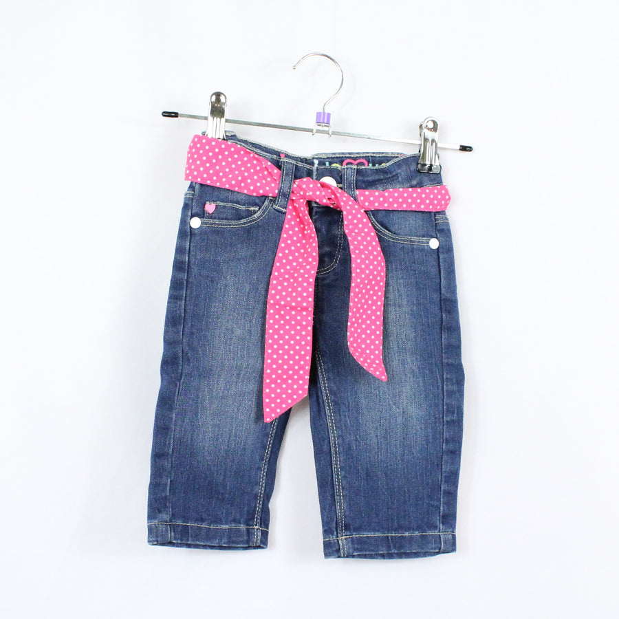 Hose - Review - Jeans - 86/92 - blau - mit Gürtel - Sterne - Girl - sehr guter Zustand
