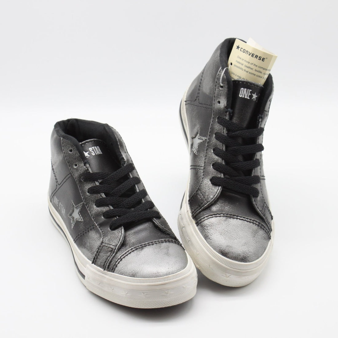 Schuhe - Halbschuhe - Converse - Chucks - 35 - schwarz/silber - Stern - Schnüre - sehr guter Zustand