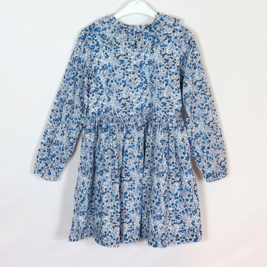 Kleid - Jacadi - 128 - weiß/blau - Blume - Sehr guter Zustand