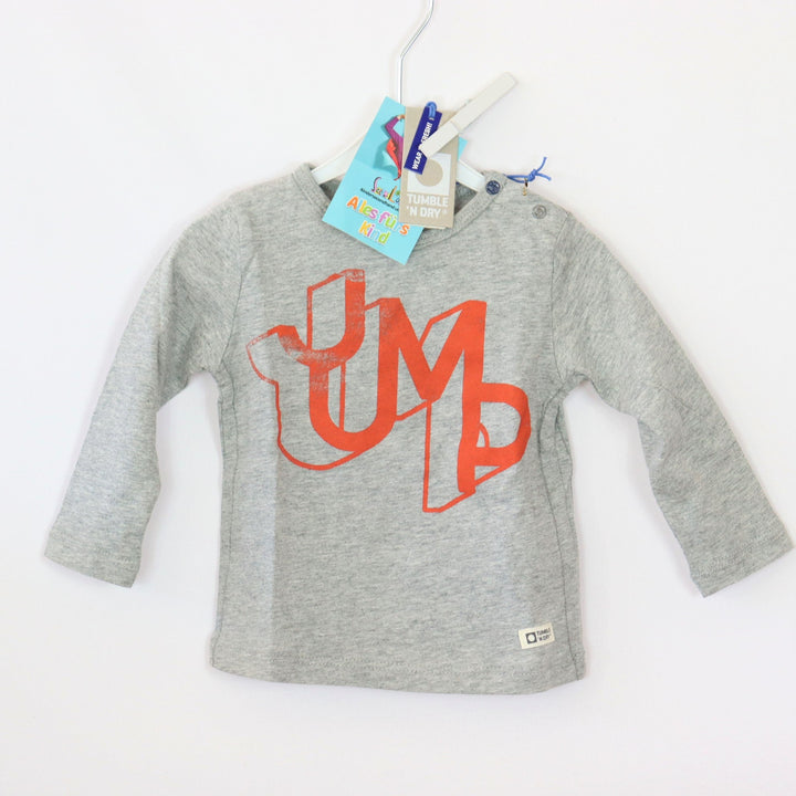 Langarm - Tumble´n Dry - 68 - grau - bedruckt - Boy - gebrauchte Ware