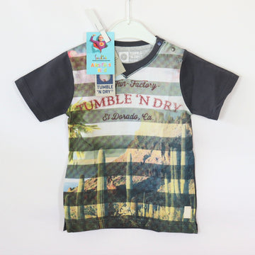 T-Shirt - Tumble`n Dry - 92 - bunt - bedruckt - gestreift - Boy - sehr guter Zustand