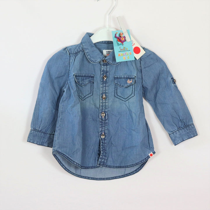 Bluse - Tumble `N Dry - 74 - blau - Jeans - sehr guter Zustand