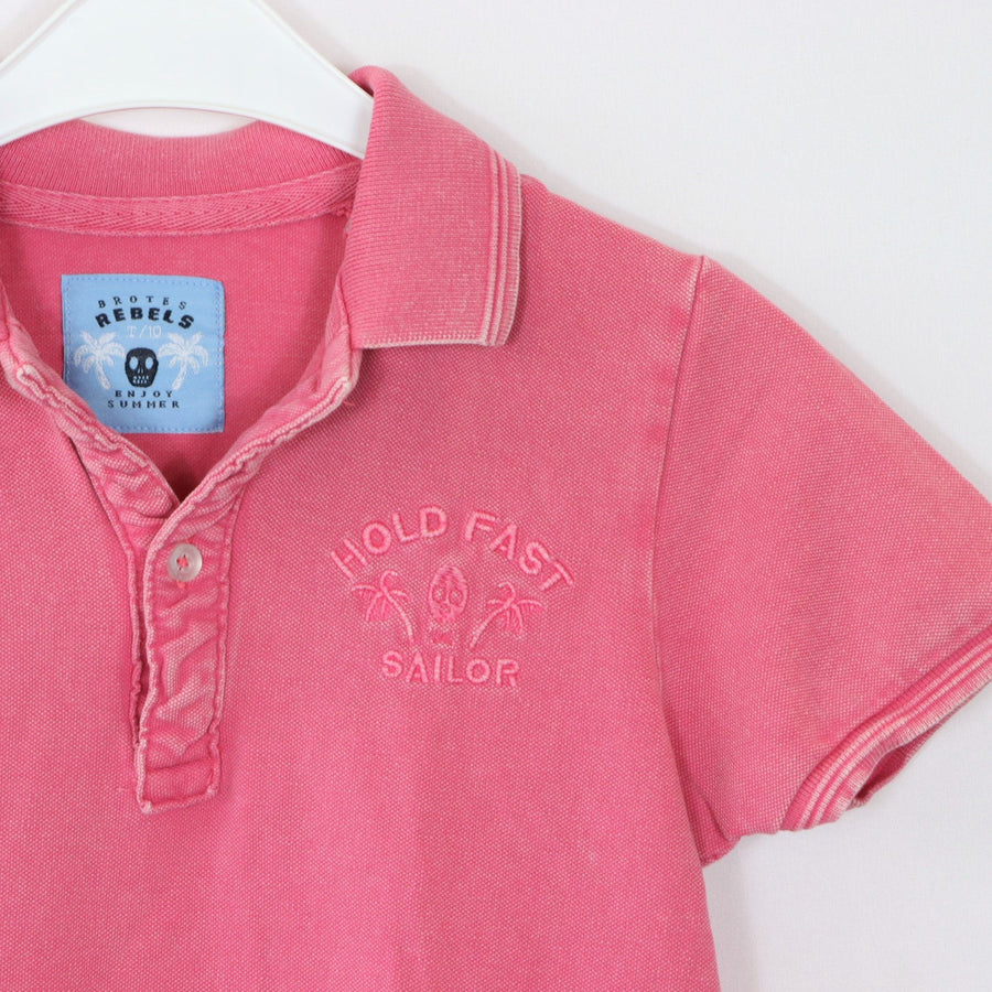 T-Shirt - Rebel - Polo - 140 - rosa - Logo - Boy - sehr guter Zustand